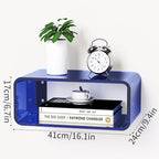 Acrylic Floating Nightstand, Bedside Table, Nightstand Shelf Wall Mounted Bedside Shelf (Dark Blue, Small) - color: Dark Blue
