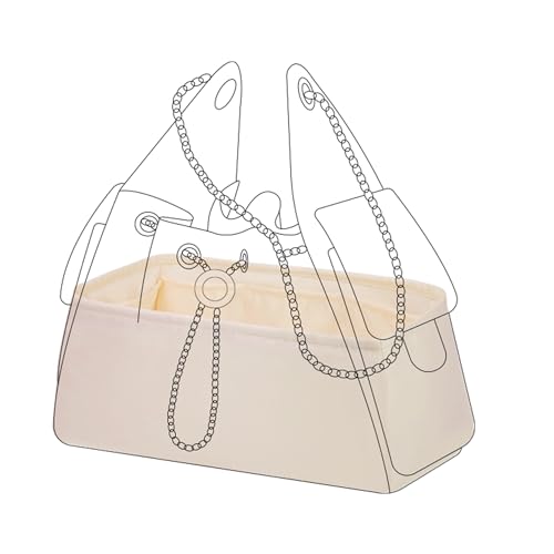 DGAZ Silk Purse Organizer Insert Fits Chanel 25 Handbags，Silky Smooth Bag Organizer，Luxury Handbag & Tote Shaper(Craie,Medium) - color: Craie, size: Medium