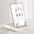 Acrylic Easel Display Stand, Clear Table Easel Picture Frame Holder with Adjustable Tilt, Perfect for Phones, Art, Weddings, Office & Home Décor, Gold-1P