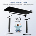 Furmax Electric Height Adjustable Standing Desk Large 63 x 24 Inches Sit Stand up Desk Home Office Computer Desk Memory Preset with T-Shaped Metal Bracket, Black - color: Black, size: 63 Inch