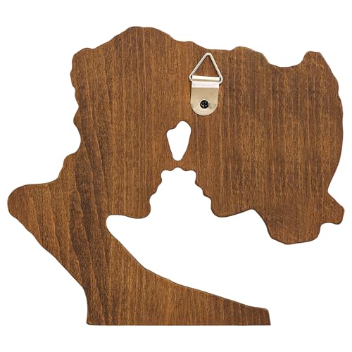 BGCOPPER Wooden Couple Statue, Abstract Couple Sculptures Ornament for Home Decor Women Gift for Anniversary Wedding (10 Inch) - color: B-retro, size: 10 Inch