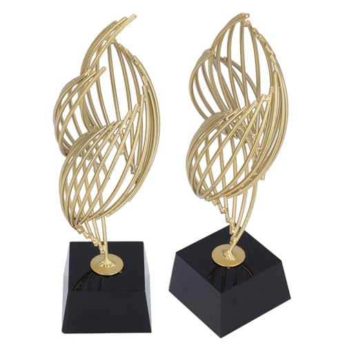 Spiral Mesh Sculpture Gold Abstract Art Decor Modern Luxury Home Decoration Desk Shelf Figurines 10.2 Inch for Living Room Bedroom Office (Black) - size: Black