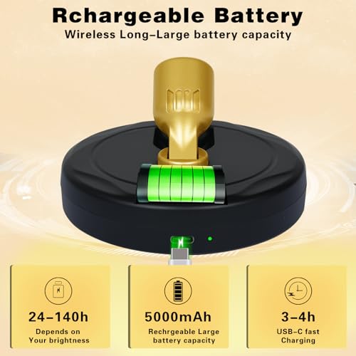 LED Spotlight Indoor,Rechargeable Battery Uplighting Indoor, Mini Accent Spot Lights for Plants Tree Wall Art Display Painting Artwork Portrait Dartboard Closet Gallery Photo - color: Gold