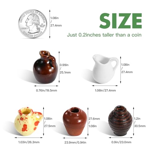 5 Pack Cute Ceramic Vase Fridge Magnets,Cute Fridge Magnets,3D Tiny Plant Vase Refrigerator Magnet for Decoration Kitchen Locker Office with Artificial Flowers - size: Style A-5pcs