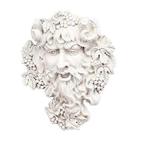 Design Toscano Bacchus, Grape Harvest Wine Greek Greenman Face Wall Sculpture, Medium, 12 inches tall, Cast Stone Resin, Antique Stone Finish - size: Medium, 12 Inch