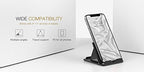 MoKo Phone/Tablet Stand, Foldable Tablet Holder Compatible with iPhone 17/17 Air/17 Pro/17 Pro Max, iPhone 16/Pro/Pro Max/Plus, iPhone 15/Pro/Pro Max/Plus, iPhone 14/Pro/Pro Max/Plus, Black - color: Black, size: Small Size