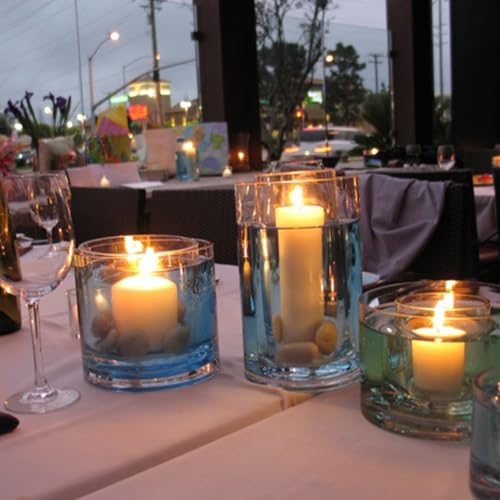 WGV Quality Thick Tea Light Votive Candle Holder 3x3, Clear Tiny Cylinder Glass Vase, Small Planter Terrarium, 1 Pc - color: Clear-cylinder-3"