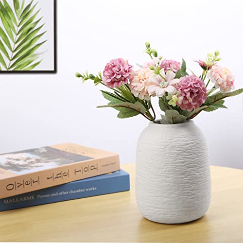 White Vases, Minimalist vase,Ceramic Vase,Modern Flower vase, Home Decor vases, Fits Everywhere, Best Decoration for Christmas, Mother's Day and Other Festivals, 5.9 Inch.(ZJ White) - color: Zj White