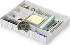 Simple Houseware Drawer Organizer Tray with 9 Adjustable Compartments, White - color: White, size: 1 Pack
