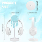 Yookeer Jellyfish Headphone Stand Cute Blue Headphone Stand Decorative Ocean Sea Wood Desk Decor for Gamer Room Office Desk Gaming Gifts for Girlfriend Office Worker - style: Jellyfish