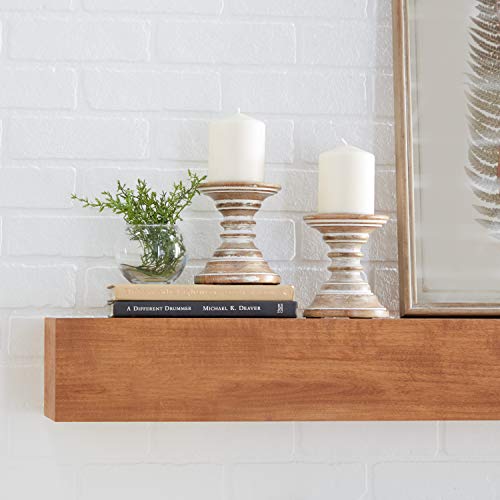 Deco 79 Mango Wood Solid Candle Holder, Set of 2 6"H, 5"W, Brown