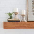 Deco 79 Mango Wood Solid Candle Holder, Set of 2 6"H, 5"W, Brown