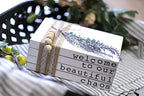 Lavender Inspired Welcome to Our Beautiful Chaos - Rustic Farmhouse Stacked Books - Set of 4 Wooden Book Bundle - Farmhouse Home Decor - Housewarming Gift - color: Welcome to Our Beautiful Chaos