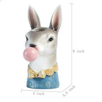 Blowing Bubble Art Vase, Animal Face Vase, Modern Home Decor Vase (No Plants) - Rabbit - color: Rabbit