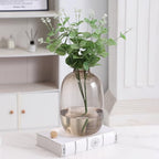 Brown Glass Vase, 10 Inches Large Glass Vase, Tall Glass Vases for Flowers, Modern Round Vases for Living Room, Dining Table, Shelf, Wedding, Office, Home - color: Brown