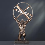 Veronese Design 9 Inch Atlas Carrying Celestial Sphere Statue Cold Cast Resin Antique Bronze Finish