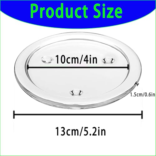 4 Packs Clear Glass Candle Plates Candle Tray Candle Holder,4inch Transparent Round Pillar Plates for Dining Table Wedding ，Small Round Candlestick for Pillar Candle - size: 4-in