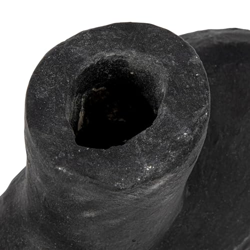 Modern Abstract Decorative Paper Mache Vase, Black (Each Will Vary) - color: Black