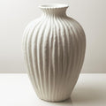 Handmade Ceramic Decorative Vase – Warm White Rustic Textured 10.4” Round Vase with Irregular Waves and Weathered Stone Finish for Home, Office, Farmhouse Decor - size: Large