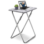 Garden 4 you Tv Trays, Folding Tray Table, Dinner Tray Table with No Assembly Required&Sturdy, Foldable Snack Eating Trays Table for Living Room, 15 x 18.9 x 26 in(White Marble,1PC) - color: White Marble, size: 1pc