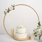 Tableclothsfactory Round Wedding Arch Cake Stand, Metal Floral Centerpieces Display - 33"