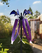 Wind Spinners for Yard Garden, Large Outdoor Metal Wind Spinner with Stake, Kinetic Wind Sculptures & Spinners Windmill for Outside Lawn Yard Art Decor(15" W x 73" H) - size: Violet Cascade