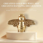 Gold Honey Bee Wall Arts Decor Insect Animal Wall Sculpture Resin Honeybee Home Hanging Decoration for Living Room Bedroom Bathroom Dining Room Kitchen Housewarming Gifts Indoor Outdoor Décor