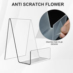 Acrylic Book Display Stand, 4''×3'' Display Stand with Ledge, Clear Acrylic Book Display Easel, Transparent Phone Holder for Album, CD, Picture, Artworks, Phone, Tablet (16)