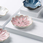 Mecaikru jewelry dish, flower shape ring dish, pink earring tray, cute jewelry holder, key bowl, flower pink - color: pink flower