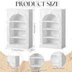 2 Pcs White Bookshelf Decorative Bookends 3D Printed Plastic Bookshelf Designed Decor Bookstopper for Book Lovers Blank Decorative Holder for Mini Book Home Office Decor