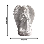 YANGMEI Guardian Angel Statue, Resin White Praying Angel Sculpture for Shelf Table Living Room Bedroom Decor Figurine Religious Spiritua Memorial Gift
