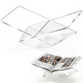 Acrylic Desktop Book Stand, Clear Angled Book Holder Display for Cookbooks, Magazines & Art Books, 12×7×5 in Slim Transparent Reading Stand for Desk & Coffee Table - size: 6mm Thick-12*7*5in