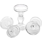 Okllen Set of 6 Glass Candle Holders, Clear Pillar Taper Candlestick Crystal Tealight Candle Holder Stand for Dinner Table, Wedding Centerpieces, Living Room, Home Decor