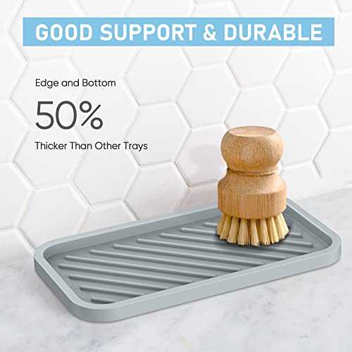 EG-SIPRO Silicone Sponge Holder-Large Thick Durable 10" Sink Organizer Tray-Kitchen & Bathroom - color: A-gr, size: 10x5.1inch