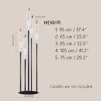 Black Taper Candle Holders for LED Candles Metal 5 Arms Candelabra Candlestick Holders for Wedding Engagement Party Decoration Tabletop Centerpieces (1, L) - size: Large