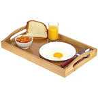 Tray with Large Handles - Bamboo Ottoman Tray, Great for Coffee Table, Couch, Tea, Bar, Breakfast, Dinner, or Any Food - Good for Parties or Bed for Eating (Home It)