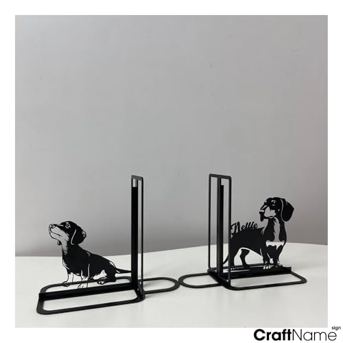 Custom Dachshund Bookends for Shelves Decorative, Dachshund Dog Book Shelf Holder, Dog Book Ends Metal Art, Book Stopper for Heavy Books, Bookends Hold Books for Home Office - color: Design 11