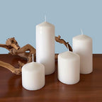 Stonebriar 3 Pack Tall 3 x 8 Inch 80 Hour Long Burning Unscented White Wax Pillar Candles - size: 3" x 8", style: Pack of 3