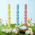 Mumufy 3 Pcs 11 Inch Easter Candle Holder Glass Easter Egg Candlestick Holder Spring Taper Decorations Home Candlesticks Decorations Centerpieces Decor for Candle Fireplace Mantle Dining Gifts