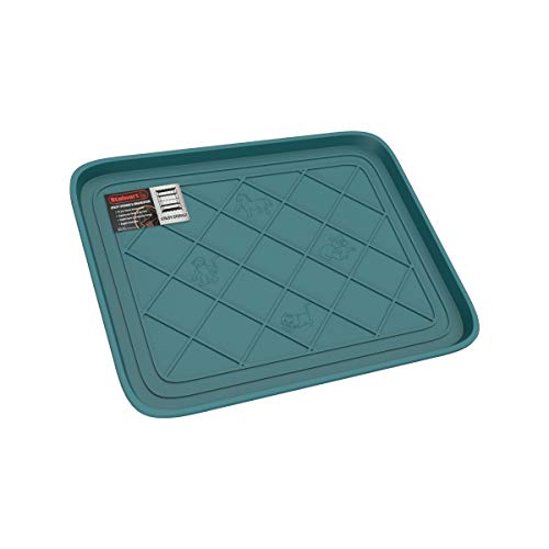 All Weather Boot Tray - Small Water Resistant Plastic Utility Shoe Mat for Indoor and Outdoor Use in All Seasons by Stalwart (Teal) - color: Teal