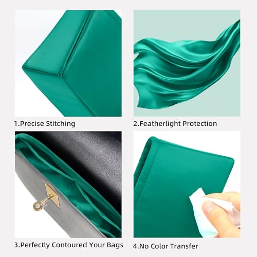 DGAZ Silk Purse Organizer Insert Fits Hermes Kelly Elan Bags，Silky Smooth Bag Organizer，Luxury Handbag & Tote Shaper(Menthe) - color: Menthe