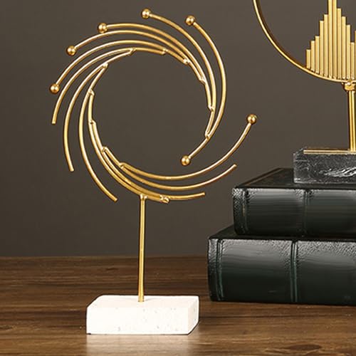 Abstract Sculpture, Modern Metal Ornament Hand Made Tabletop Decoration for Living Rooms and Offices, 11.8 x 7.9in