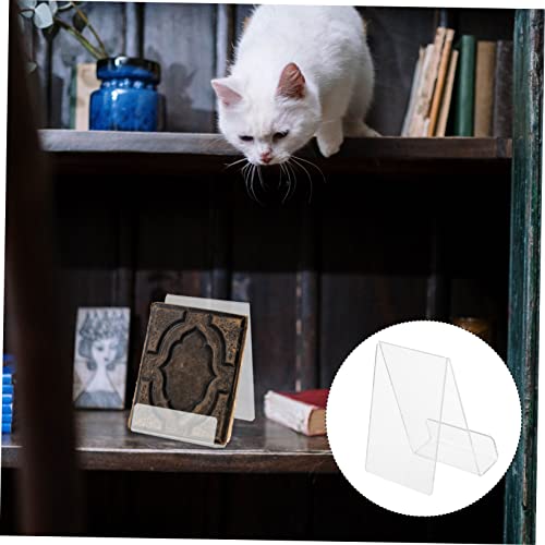 Alipis 1pc Simple Book Holder Acrylic Bookends for Shelves Bookshelf Decor Display Stand for Library