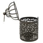 Vintage Iron Candle Holder Protection Elegant Style Tea Light Holders Terrace Party Ambience (B Brush Gold)