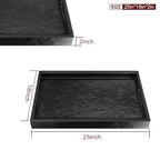 25x18 inches Leather Ottoman Serving Tray with Hole Handles, Rectangle Large Modern Service Tray for Living Room, Coffee Table, Bed, Tea, Food, Butler Countertop, Kitchen, Dinner, Picnic (Black) - color: Black, size: 25" x 18" x 2"