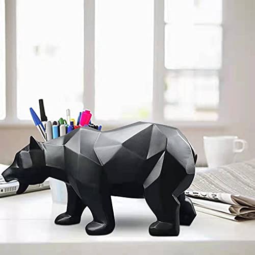 SMRTHMRT Abstract Geometric Sculptures Animals Statues,Collectible Figurines Home Office Tabletop Ornaments (Black Bear) - color: Black Bear