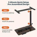 Adjustable Overbed Bedside Table with Wheels, Pneumatic Tilting Desktop Mobile Standing Desk, Rolling Laptop Desk for Bed, Sofa, or Hospital Use, (31.6" W x 15.7" D, Mahogany)