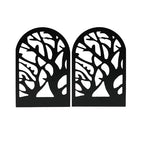 YXQ Book Ends for Shelves Decorative,Tree Metal Bookend Supports for Home Office School Heavy Books, Set of 3 Black Book Holders for Shelf Unique Decoration Book Stoppers