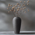 Rustic Farmhouse Flower Vase - 13.4 Inchs Large Black Ceramic Vase, Pampas Grass Vase, Modern Farmhouse Decor Vase for Home Decor, Dining Table, Entryway, Centerpiece, Living Room, Shelf Decorative - size: Large