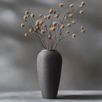 Rustic Farmhouse Flower Vase - 13.4 Inchs Large Black Ceramic Vase, Pampas Grass Vase, Modern Farmhouse Decor Vase for Home Decor, Dining Table, Entryway, Centerpiece, Living Room, Shelf Decorative - size: Large